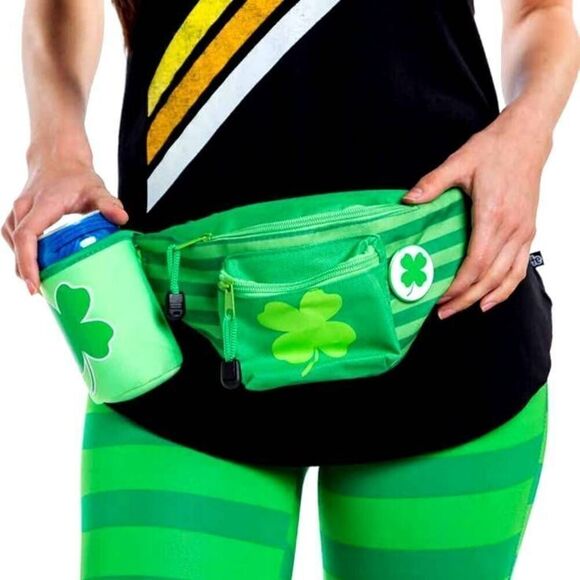 Tipsy Elves St. Patrick's Day Clover Fanny Pack And Drink Holder Unisex … - Picture 3 of 4